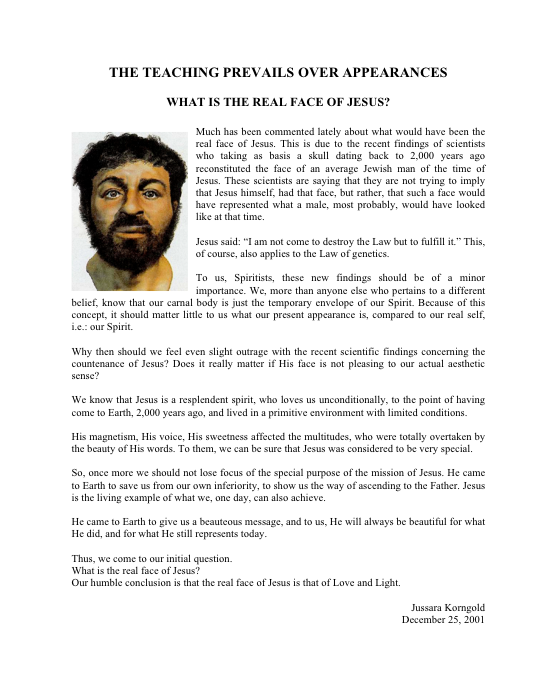 First page of What Was the Real Face of Jesus?